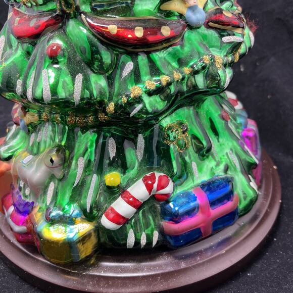 VTG THOMAS PACCONI CLASSICS 2004 BLOWN MERCURY GLASS TABLETOP CHRISTMAS TREE COA - Picture 7 of 14